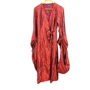 strapless open back dress Colette Luxe Premium Long Sleeve Knit Maxi Dress in Muted Red main image 1